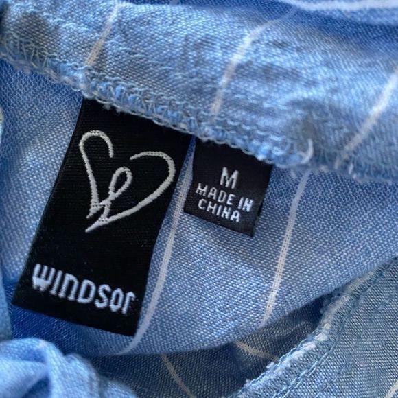 Windsor Blue and White Striped Mini Summer Dress - Size Medium - Picture 4 of 7